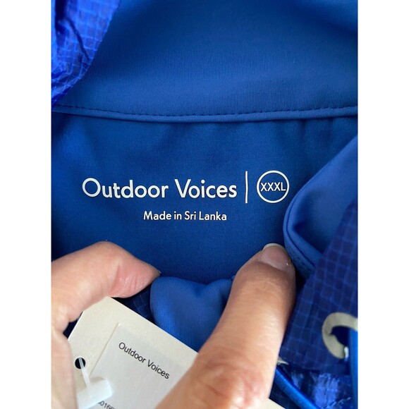 Outdoor Voices FrostKnit Hoodie Jacket 3XL Blue Womens Quarter Zip Hiking NWT - Picture 2 of 16